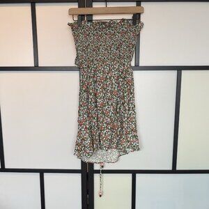 Maaji Strapless Babydoll Mini Dress Floral Womens MEDIUM Boho Beachy Resort